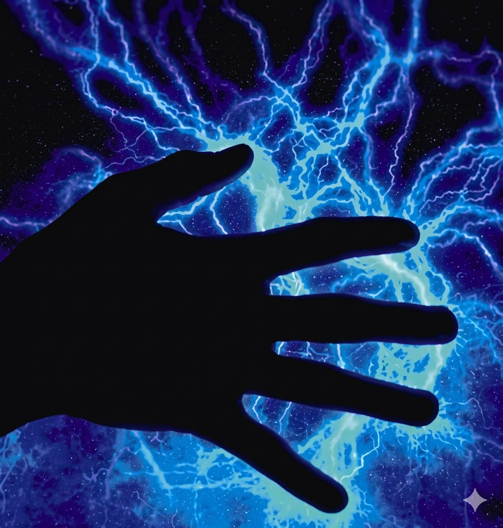 Electric energy radiating from a hand — Hartz Electrix